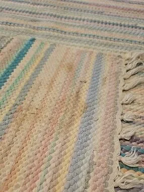 Handmade | Accents | Vintage Handwoven Pastel Rag Rug 54 X 83 | Poshmark